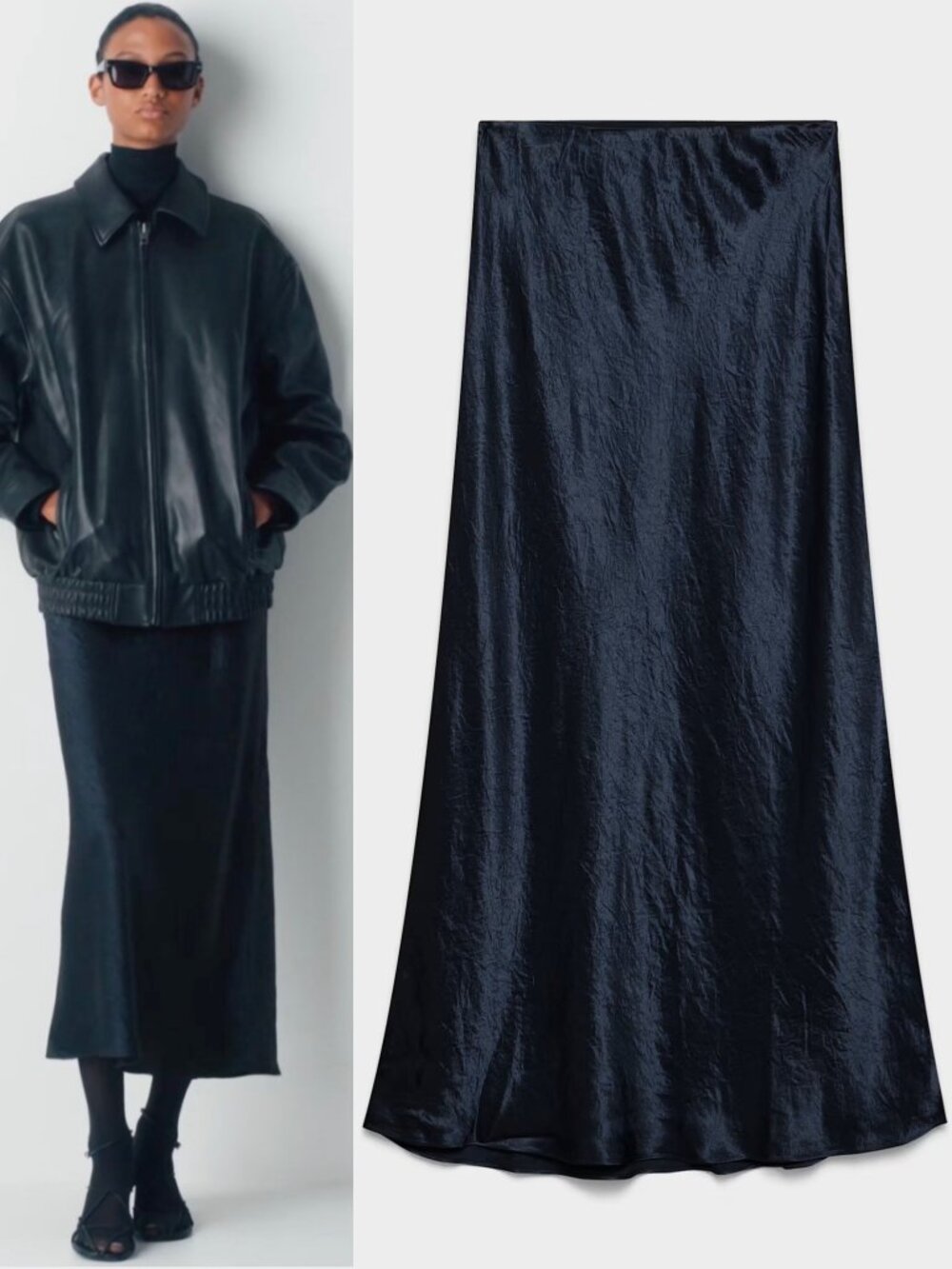 Aritzia Babaton Slip Satin Maxi Skirt Admiral Navy Blue Size 6